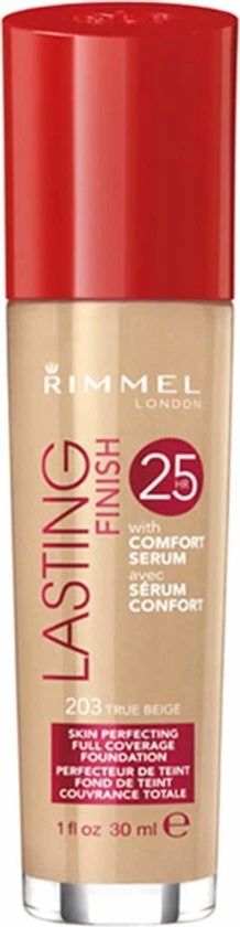Rimmel London Lasting Finish Foundation - 203 True Beige 14 Rimmel London Lasting Finish Foundation - 203 True Beige - Afbeelding 12