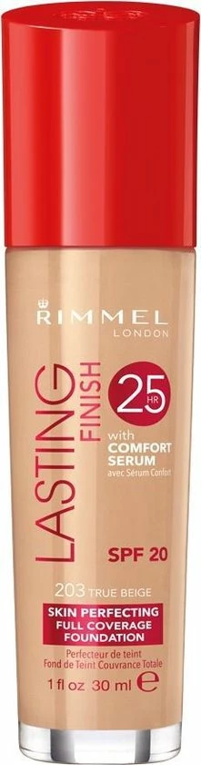 Rimmel London Lasting Finish Foundation - 203 True Beige 4 Rimmel London Lasting Finish Foundation - 203 True Beige - Afbeelding 2