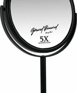 Gerard Brinard Metalen Make-up Spiegel Mat Zwart- 5x Vergroting 18cmØ