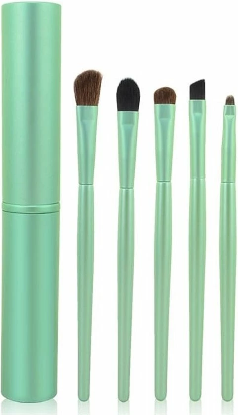 5-delige Make-up Kwasten/Brush Set + Koker - Groen | Fashion Favorite 3 5-delige Make-up Kwasten/Brush Set + Koker - Groen | Fashion Favorite