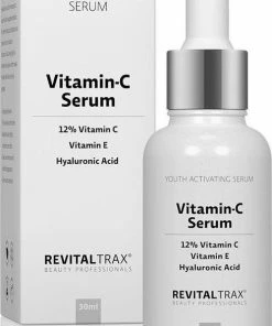 Merkloos RevitalTrax 12% Vitamine C Serum - Vitamine C - Niacinamide - Vitamine E - Hyaluronzuur - Gezichtserum - Bevorderd Collageen Productie - Vermindert Pigmentatie - Hydrateert - Antioxidant