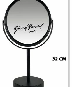 Gerard Brinard Metalen Make-up Spiegel Mat Zwart- 5x Vergroting 18cmØ -Chanel Shop 542x840 4