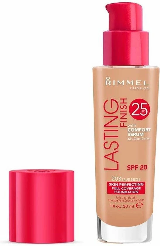 Rimmel London Lasting Finish Foundation - 203 True Beige 5 Rimmel London Lasting Finish Foundation - 203 True Beige - Afbeelding 3