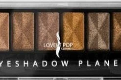Lovely Pop Cosmetics - Oogschaduw Palette - Planet Venus - Met Lange Applicator - 8 Kleuren: Wit / Bruin / Goud / Koper / Brons / Zwart - 1 Doosje Met 9 Gram Inhoud - Afmeting Doosje: 14,7 X 4,4 Centimeter