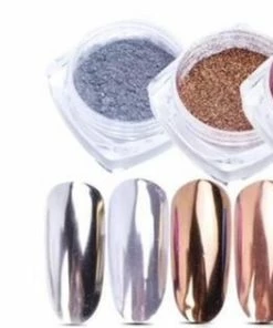 GUAP?? GUAP - Holografische Glitter Poeder Set Inclusief Top Coat - Roze Zilver Goud - Nail Art & Nagel Decoratie