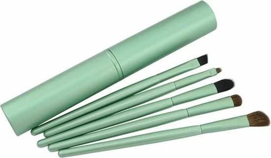 5-delige Make-up Kwasten/Brush Set + Koker - Groen | Fashion Favorite 4 5-delige Make-up Kwasten/Brush Set + Koker - Groen | Fashion Favorite - Afbeelding 2