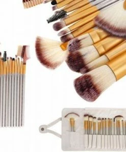 AA Commerce Professionele 18-Delige Make-Up Kwastenset - Cosmetica Visagie Makeup Kwasten Set - Mascara/Oogschaduw/Concealer/Foundation/Blush/Eyeliner/Highlighter/Poederkwast Beauty Brush - Countourkwast Make Up Brushes Borstels Penselen - Met Luxe Opberg Etui