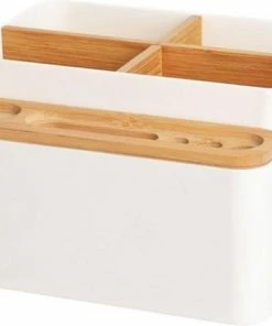 LYVION Make-up En Bureau Organizer - Kunststof En Bamboe