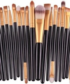 Evvie 20-delige Make-up Kwasten Set - Goud Zwart -Chanel Shop 550x465