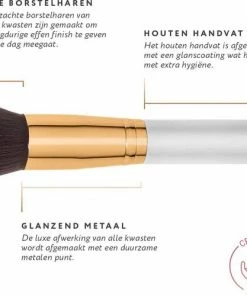 Evvie Set Van 10 Make-up Kwasten Kabuki In Marble Etui - Wit-Goud -Chanel Shop 550x500 12