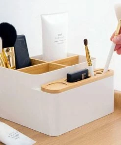 LYVION Make-up En Bureau Organizer - Kunststof En Bamboe -Chanel Shop 550x508