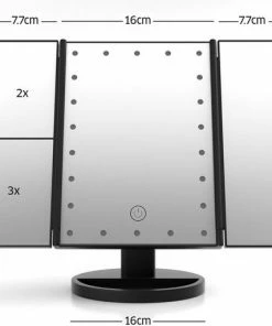 Simver Spiegel Met LED Dragen Verlichting - Valentijn Cadeautje - Cosmetica / Visagie Spiegel - Make-upspiegel - Wit -Chanel Shop 550x512