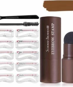 EverToys Wenkbrauw Stempel - Plus Poeder - Eye Brow Stamp - Kit - Trimmer - Potlood - Lash Lift - Stick - Potlood - Set - Bruin