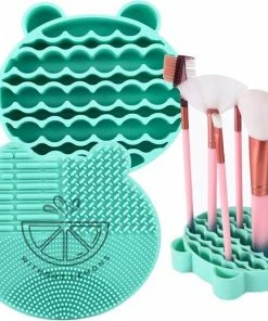 Without Lemons Mint Groen Make-up Cleaning Mat Houder | Make-up Kwasten Reiniger Houder | Make-up Houder |Kwastenreiniger |Cleaner Mat |Reinigen |Musthave |Vrouwen |Cadeau | Make-up |Beauty |makeup Borstel Reinigen |Holder