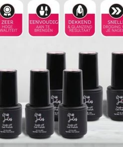 Miss Jules - 6-Delige Gellak Starterspakket - Nagellak - Kleur Grijs, Roze & Glitter - Glanzend & Dekkend Resultaat -Chanel Shop 550x521 2