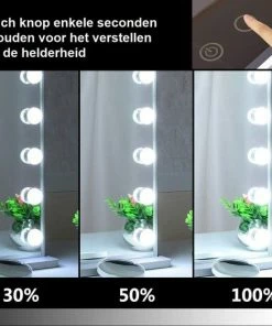 Souvani Sona Hollywood Spiegel | Make Up Spiegel Met LED Verlichting | Kaptafel Spiegel | Visagie Spiegel -Chanel Shop 550x524 5