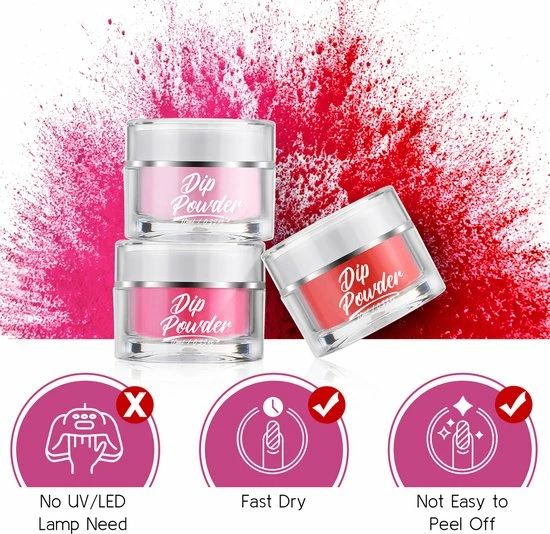 Lucky Fine Luckyfine Acryl Poeder Set - Dipping Powder - Nagel Poeder - 6 Kleuren - 10ml - Met Basisgel - Excl.Nepnagels 7 Lucky Fine Luckyfine Acryl Poeder Set - Dipping Powder - Nagel Poeder - 6 Kleuren - 10ml - Met Basisgel - Excl.Nepnagels - Afbeelding 5