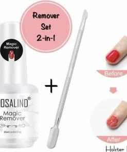 Rosalind Magische Gellak Remover Set - Inclusief Stalen Bokkenpootje - 15 Ml Nail Polish Remover