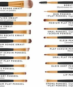 Evvie 20-delige Make-up Kwasten Set - Goud Zwart -Chanel Shop 550x536 16