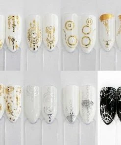 GUAPÀ® GUAPÀ - Nail Art Nagel Sjabloon Stickers 42 Vellen - Zelfklevende Nagelstickers & Nageldecoratie 3D Goud En Zilver -Chanel Shop 550x537 4