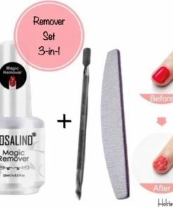 Rosalind Magische Gellak Remover Set - Inclusief Gratis Bokkenpootje + Vijl - 15 Ml Nail Polish Remover