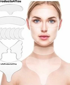 LifeProducts4You Anti Rimpel Beauty Pads 11-delige Set - Eye Pads - Huidverzorging - Anti Aging - Tegen Rimpels En Lijntjes Gezicht, Decollet En Hals - Herbruikbaar - Neutraal - Hypoallergeen