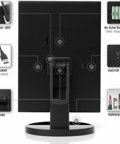 Superstar Make-up Spiegel LED Verlichting Met Gratis Make Up Tasje - Vergrootspiegel - Cosmetica/ Visagie Spiegel - 22 LED's - Draaibaar - USB & Batterij -Chanel Shop 550x544 7
