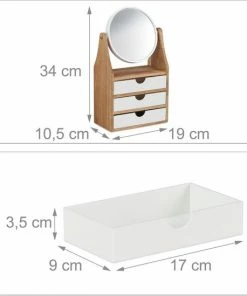 Relaxdays Make Up Organizer Met Spiegel - 3 Lades - Sieraden Opbergen - Make Up Spiegel -Chanel Shop 550x549 15