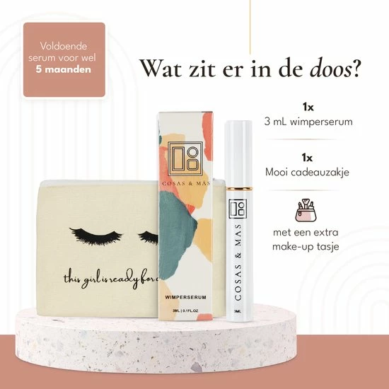 Cosas & M?s Cosas & M S - Wimperserum - Lash Lift - Wenkbrauw Serum - 3 Ml - Incl. Make-up Tasje - Incl. Cadeau Zakje - Cadeau Voor Haar 12 Cosas & M?s Cosas & M S - Wimperserum - Lash Lift - Wenkbrauw Serum - 3 Ml - Incl. Make-up Tasje - Incl. Cadeau Zakje - Cadeau Voor Haar - Afbeelding 10