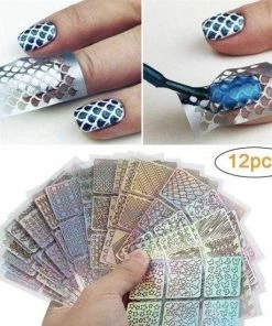 GUAPÀ® GUAPÀ - Nail Art Nagel Sjabloon Stickers 42 Vellen - Zelfklevende Nagelstickers & Nageldecoratie 3D Goud En Zilver -Chanel Shop 550x550 277