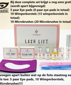Lashlift Set - 55 Delige - Iconsign Upgraded Wimper Lifting Set - Uitgebreide Versie + Extra 10 Eyepads(5 Paar). ▪ 10 Wimperborsteltjes ▪ 10 Microbrushes- Lash Lift Set – Professionele Wimperlifting Set - Lash Lift - Lash Kit - Wimperserum