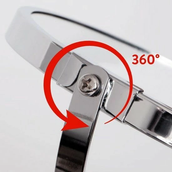 Tatkraft Luxe Dubbelzijdige Staande Opmaakspiegel - Cosmetica Visagie Make-up Spiegel - Scheerspiegel - 360 Graden Draaibaar - Scheerspiegel Staand - 2x Vergrotend 6 Tatkraft Luxe Dubbelzijdige Staande Opmaakspiegel - Cosmetica Visagie Make-up Spiegel - Scheerspiegel - 360 Graden Draaibaar - Scheerspiegel Staand - 2x Vergrotend - Afbeelding 4