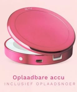 Evvie Make Up Spiegel Met Verlichting Handspiegel Met LED Daglichtlamp Zak Spiegel - USB Oplaadbaar Rose Goud -Chanel Shop 550x550 364