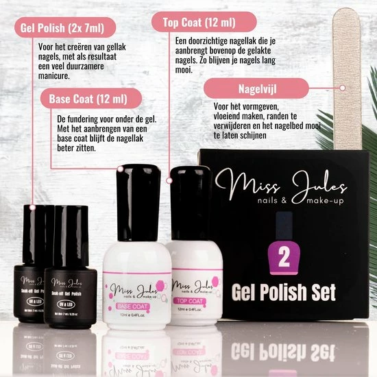 Miss Jules Complete Gellak Starterspakket - Roze & Glitter - Nagellak - Glanzend En Dekkend Resultaat - Incl. Nagelvijl 10 Miss Jules Complete Gellak Starterspakket - Roze & Glitter - Nagellak - Glanzend En Dekkend Resultaat - Incl. Nagelvijl - Afbeelding 8