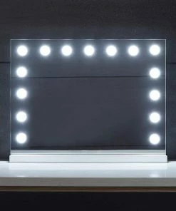 Aquamarin Hollywood Make Up Spiegel, Dimbaar, 58x 43 Cm, Theater Spiegel -Chanel Shop 550x550 500