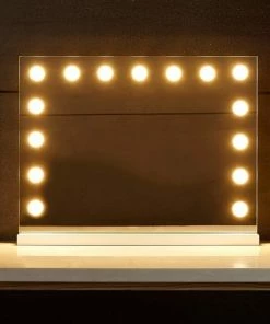 Aquamarin Hollywood Make Up Spiegel, Dimbaar, 58x 43 Cm, Theater Spiegel -Chanel Shop 550x550 503