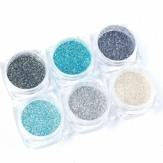 ISO Products Glitter Poeder Nail Art Set - 6 Stuks - Blauw / Zilver / Turquoise/ Glinster - Nagel Decoratie Strass 4 ISO Products Glitter Poeder Nail Art Set - 6 Stuks - Blauw / Zilver / Turquoise/ Glinster - Nagel Decoratie Strass - Afbeelding 2