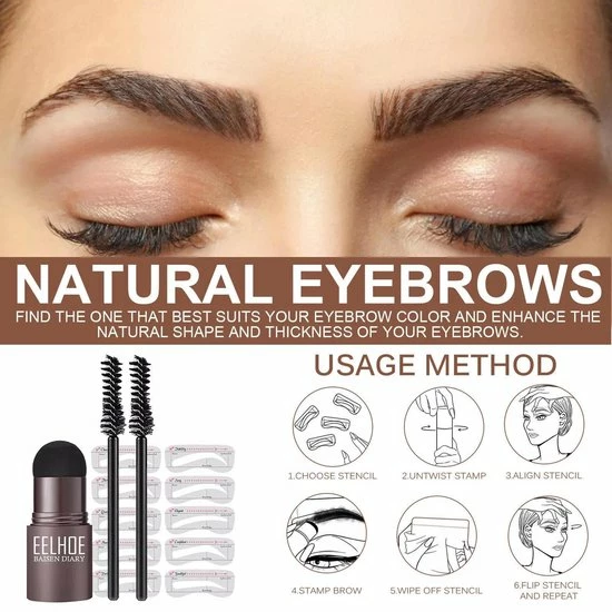 EverToys Wenkbrauw Stempel - Plus Poeder - Eye Brow Stamp - Kit - Trimmer - Potlood - Lash Lift - Stick - Potlood - Set - Bruin 9 EverToys Wenkbrauw Stempel - Plus Poeder - Eye Brow Stamp - Kit - Trimmer - Potlood - Lash Lift - Stick - Potlood - Set - Bruin - Afbeelding 7