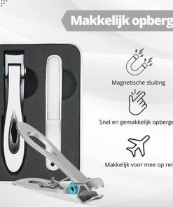 AdroitGoods Nagelknipper Set - Nageltang - Nagelschaar - Kalknagels - Teennagel - Pedicure - Incl. Nagelvijl - Grijs -Chanel Shop 550x550 72