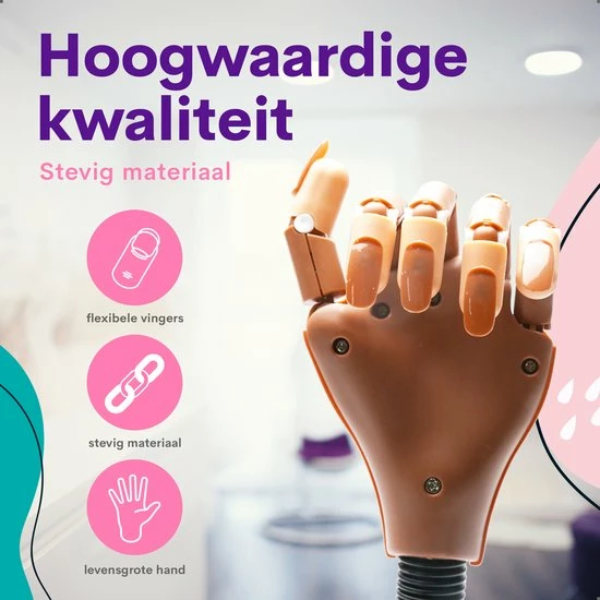HOOFF Oefenhand Voor Nagels - Nailtrainer - Nagel Oefenhand - Compleet Acryl Nagels Starterpakket 6 HOOFF Oefenhand Voor Nagels - Nailtrainer - Nagel Oefenhand - Compleet Acryl Nagels Starterpakket - Afbeelding 4
