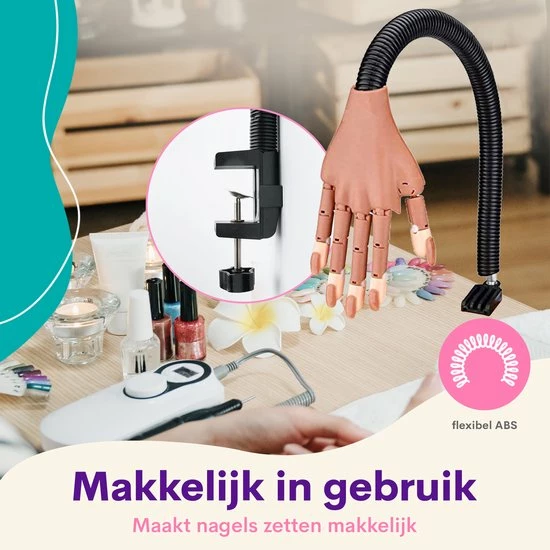 HOOFF Oefenhand Voor Nagels - Nailtrainer - Nagel Oefenhand - Compleet Acryl Nagels Starterpakket 8 HOOFF Oefenhand Voor Nagels - Nailtrainer - Nagel Oefenhand - Compleet Acryl Nagels Starterpakket - Afbeelding 6