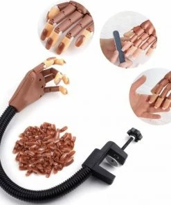 Merkloos Nailtrainer – Nail Practice Hand – Oefenhand Nagelstyliste (incl. 100 Oefen Nagels!)