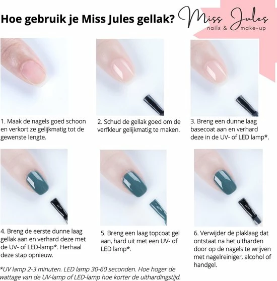 Miss Jules Complete Gellak Starterspakket - Roze & Glitter - Nagellak - Glanzend En Dekkend Resultaat - Incl. Nagelvijl 8 Miss Jules Complete Gellak Starterspakket - Roze & Glitter - Nagellak - Glanzend En Dekkend Resultaat - Incl. Nagelvijl - Afbeelding 6