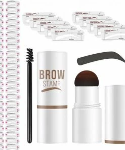 Merkloos Cosas & M S Wenkbrauw Stempel Brow Stamp Make Up Grey Black Incl. 34 Sjablonen Waterproof Cadeau Voor Haar