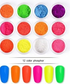 DW4Trading Glow In The Dark Oogschaduw Poeder - Neon Effect - 12 Kleuren - 6 Dubbele Brushes -Chanel Shop 550x567 5