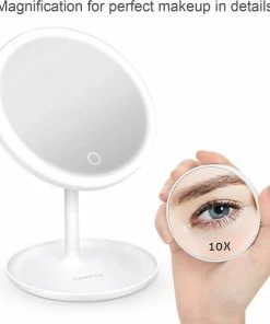 Merkloos Deweisn Verlichte Make-upspiegel, LED-kaptafelspiegel Met Afneembare Houder, Make-upspiegel Met 10x Vergroting, Slimme Schakelaar En USB-oplader, Draagbaar 90 Draaibaar -Chanel Shop 550x588 4