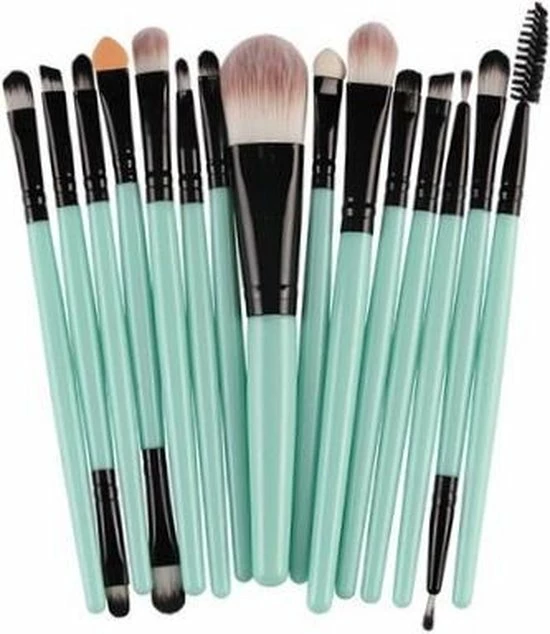 15-delige Make-up Kwasten/Brush Set | Groen | Fashion Favorite 3 15-delige Make-up Kwasten/Brush Set | Groen | Fashion Favorite