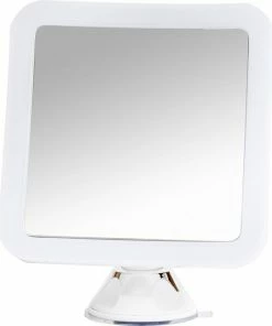 Sworks Vergroot Make Up En Scheer Spiegel Met LED Verlichting Vierkant - 10x Vegroting En Natuurlijk Licht Voor Cosmetica/Scheren/Epileren - 360 Graden Verstelbare Zuignap En Wandbevestiging