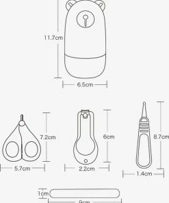 MINIIYOU 4 Stuks - Baby Nagelschaar - Vijl - Nagelknipper - Pincet - Roze - Beer Manicureset -Chanel Shop 550x677 1