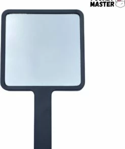 PocketMaster Make-Up Spiegel / Handspiegel Met Handvat - Zwart - Klein - Compact - Handzaam - 8,0 X 8,0 Cm Spiegeloppervlak